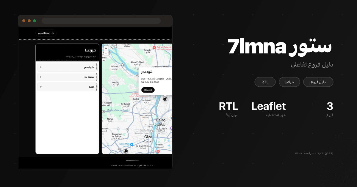 7lmna ستور — دليل فروع تفاعلي