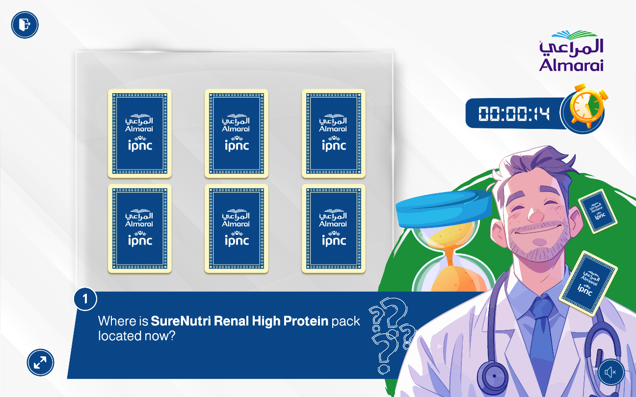 Face-down product cards with timer