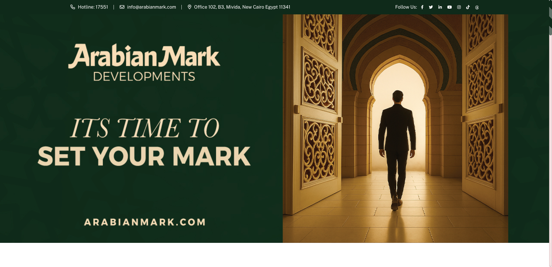 Cinematic homepage with Arabian heritage design