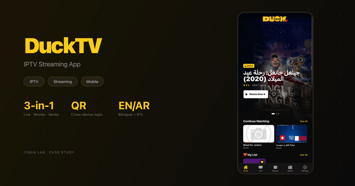 DuckTV — A Cross-Platform IPTV Streaming App
