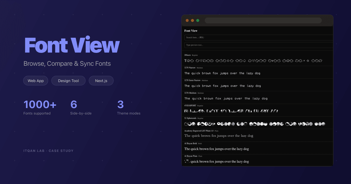 Font View — Browse, Compare & Sync Your Local Fonts