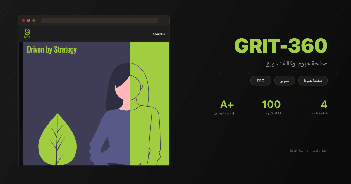 GRIT-360 — صفحة هبوط مستقبلية لوكالة تسويق