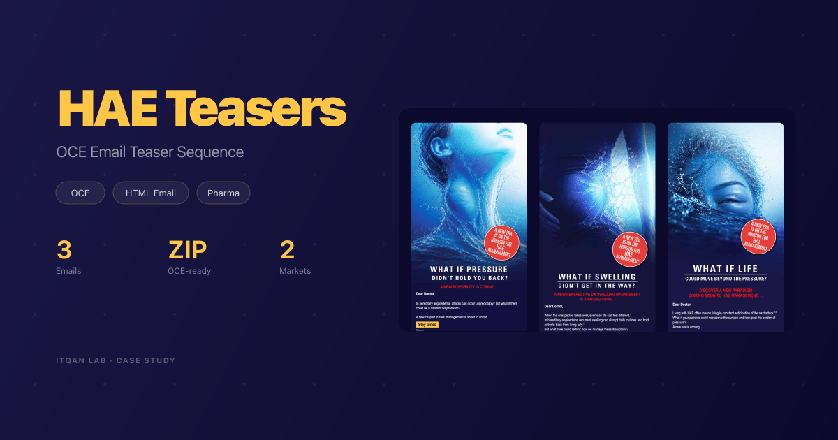 HAE Teaser Emails: Three OCE Emails for CSL Behring
