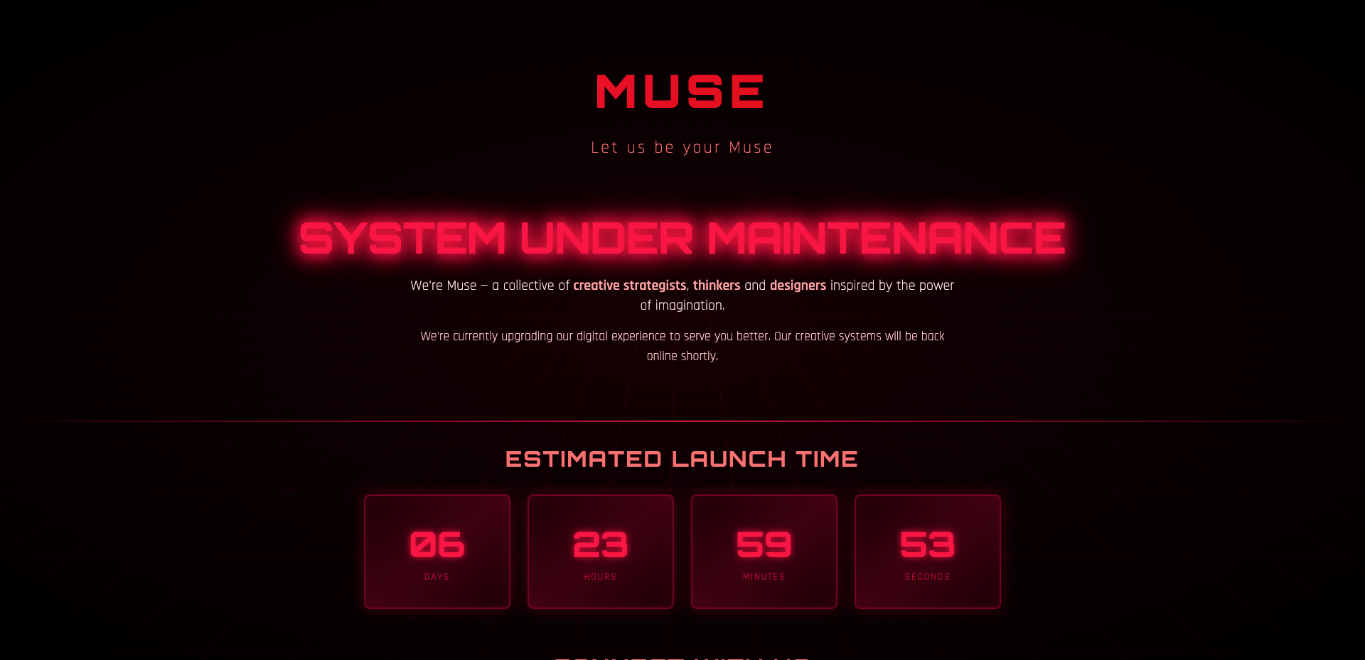 Muse cyberpunk landing page