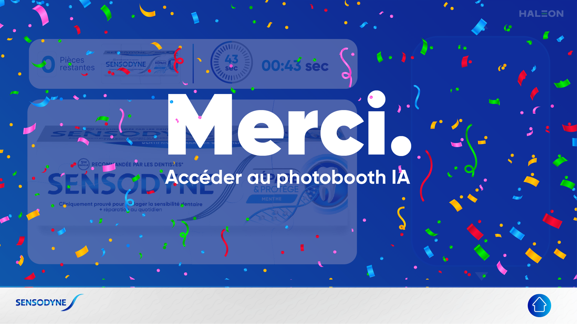 The Merci win screen